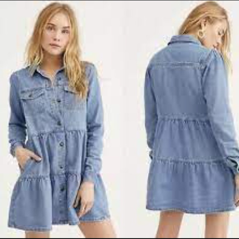 COPY - Free People Nicole Denim Dress Long Sleeves